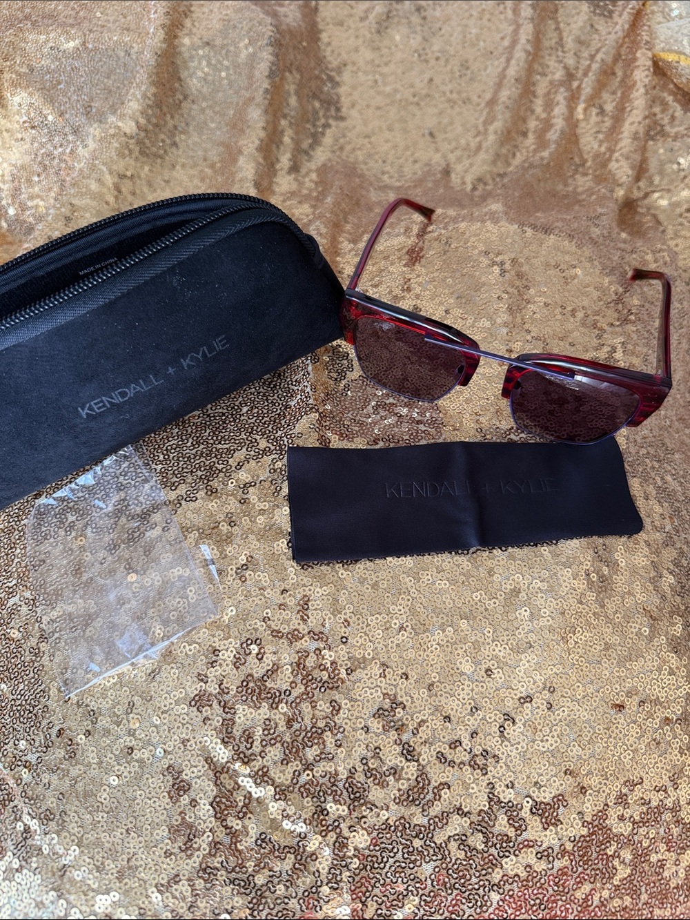 Kendall & Kylie Burgundy Tinted Sunglasses